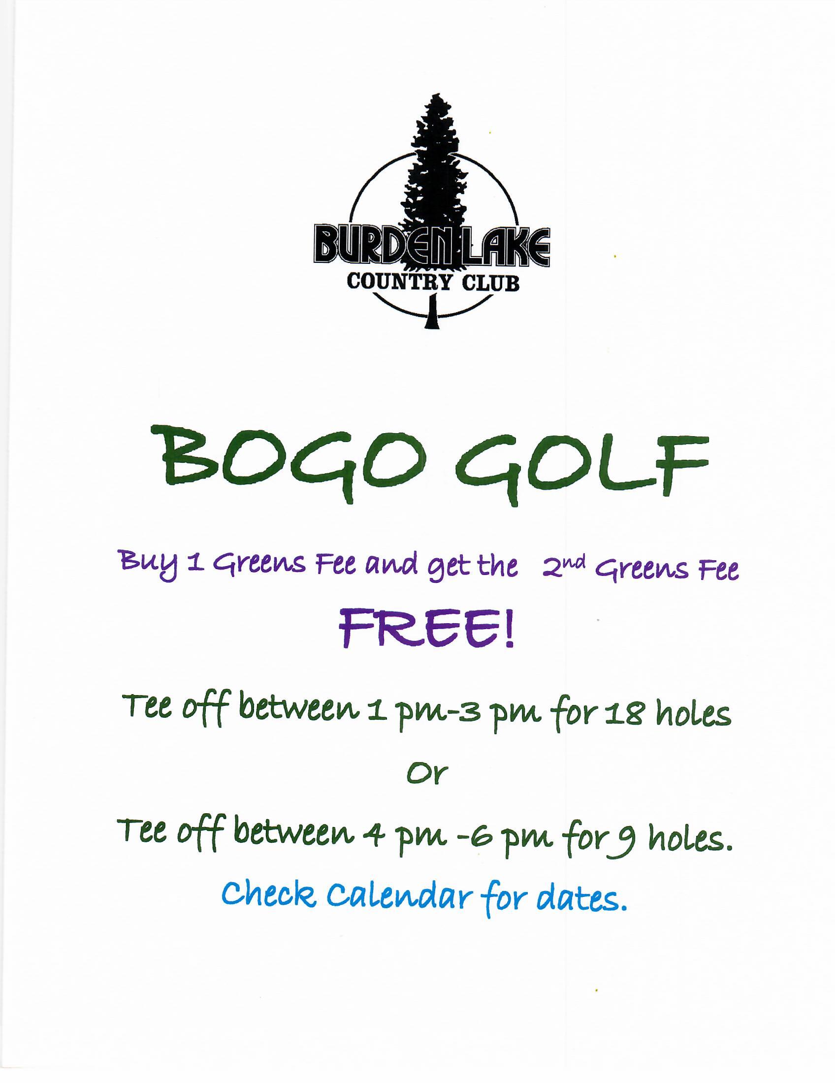 BOGO greens fees special