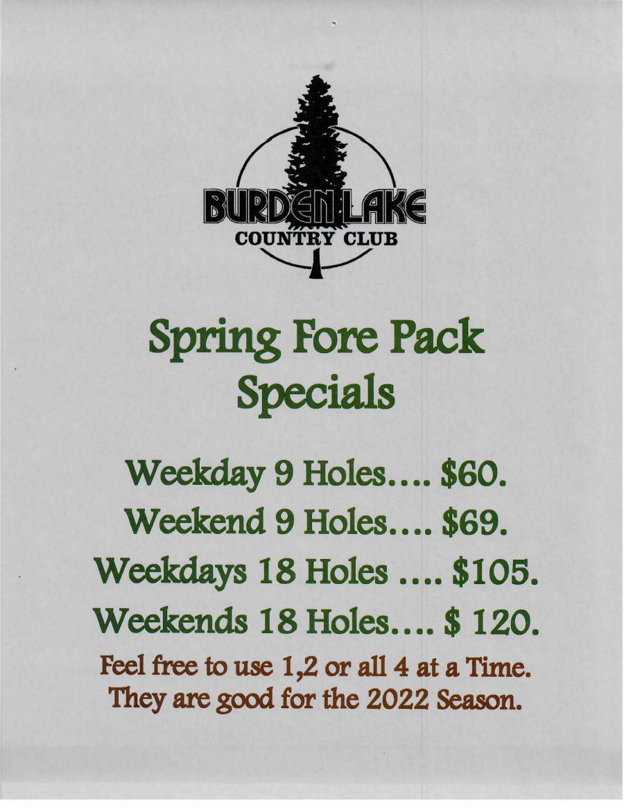Spring Fore-packs Specials