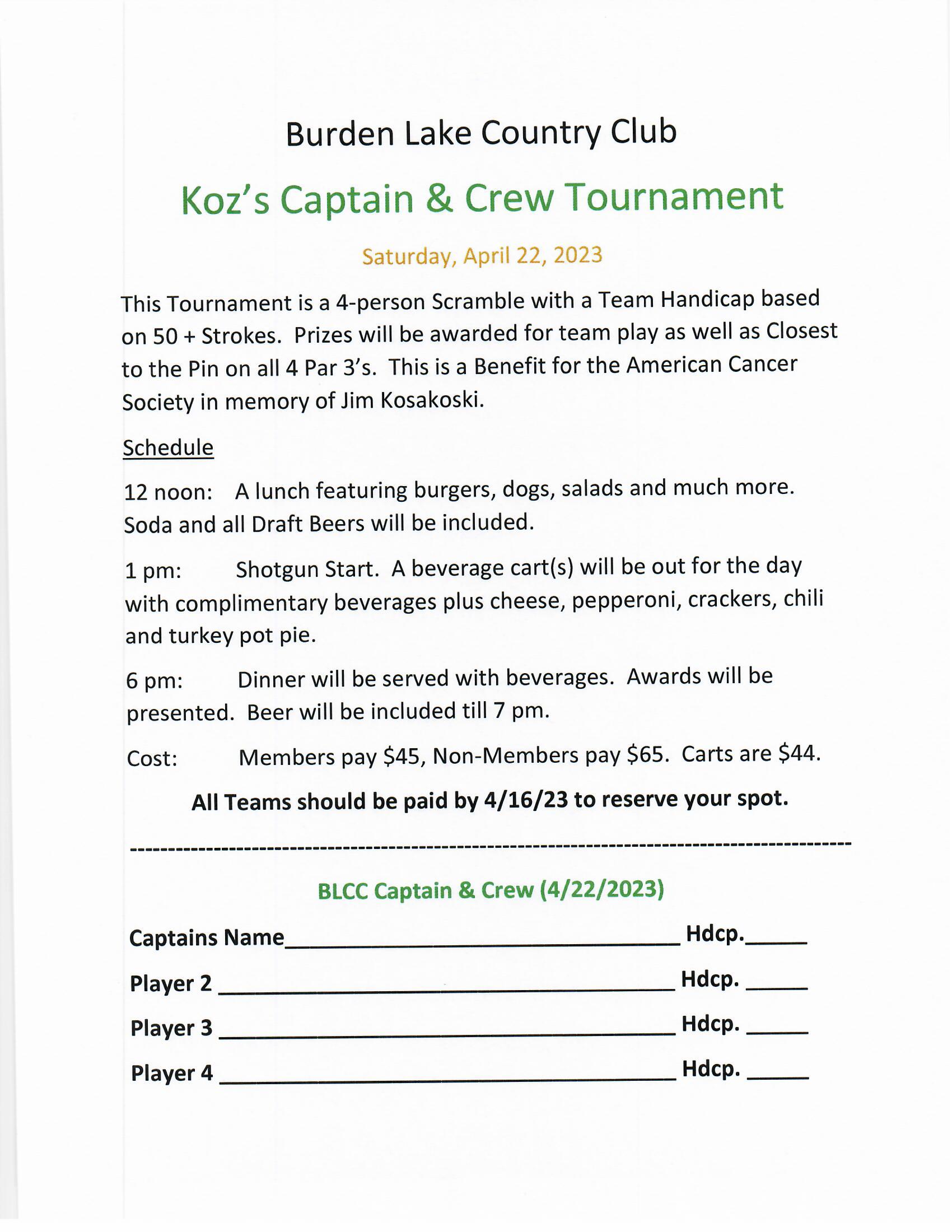 Events & Club News Burden Lake Country Club