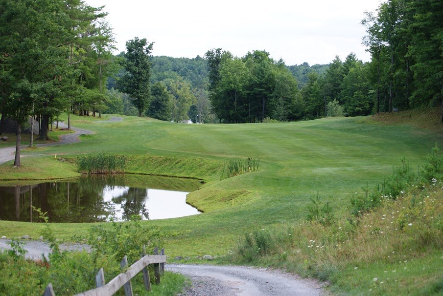 Golf greens and small ponds